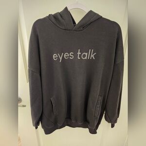 Bershka Black 'Eyes Talk' Hoodie